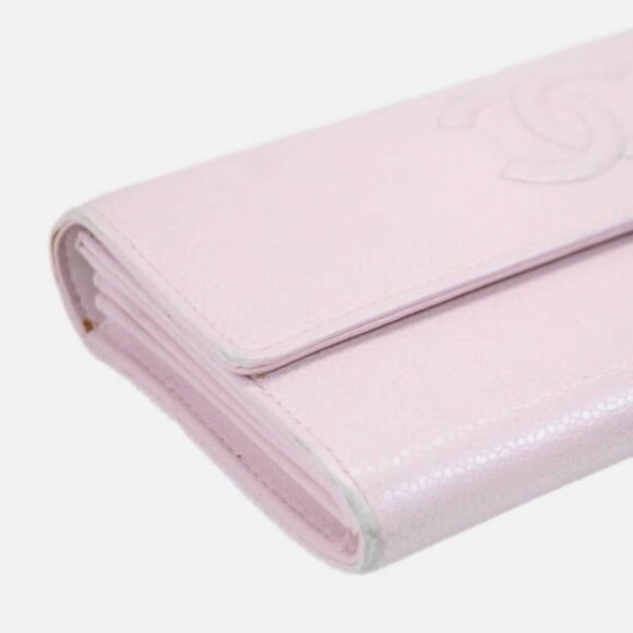 🩷Chanel Womens Light Pink Leather CC Flap Long Wallet🩷 - Picture 5 of 9